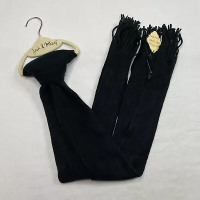 £15.90 • Buy Jack & Missy Womens Rectangle Scarf One Size Black Soft Tight Knit Fringe New