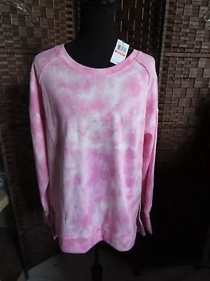 Women's Medium Earth Yoga Organic Pink Tie Dye Long Sleeve Sweatshirt M CLCT12 • $24.99