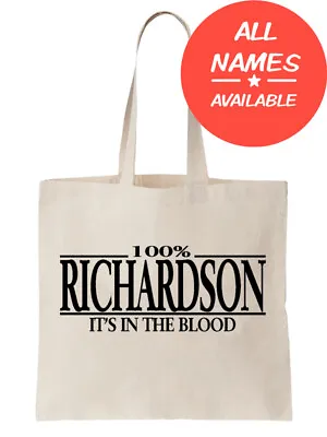Family Surname Tote Bag Custom Any Name Shopper Gift Relative Gift Tree Cool • £7.49