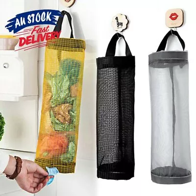 Plastic Bag Holder Dispenser Mesh Storage Tash Garbage Bags Organizer Hanging CZ • $9.20