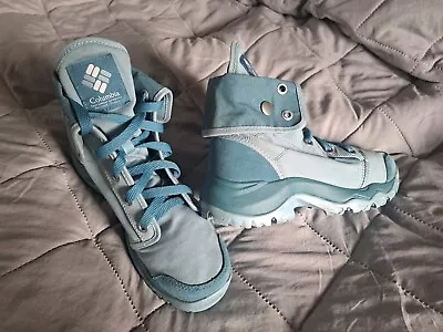 Columbia Green Summer Canvas Hiking Boots Ladies Uk7 • £35