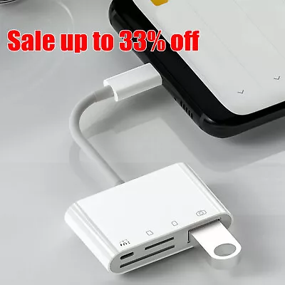 8 Pin To SD Memory Card Reader USB OTG Adapter For IPhone 13 12 11 X XR XS IPad • £5.32