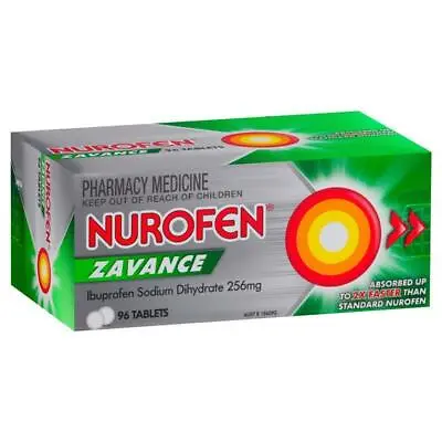 $39.95 • Buy Nurofen Zavance Fast Pain Relief Absorbed Up To 2x Faster 256mg 96 Tablets