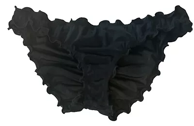 Victoria’s Secret Bikini Bottom Women’s S Ruffle Ruffled Cheeky Ruched Black • $14