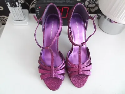 Nwob Dorothy Perkins Magenta/dark Cerise Sparkly Strappy Shoes Size 6 • £6