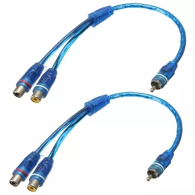 2x RCA Phono Y Splitter Lead Adapter Cable 1 Male To 2 Female Car Connector 30c • $10.31