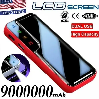 9000000mAh Portable Power Bank 2USB LCD External Battery Charger For Cell Phone • $17.99