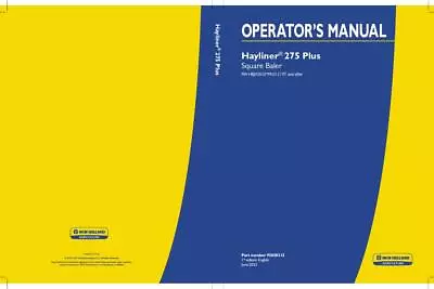 New Holland Hayliner 275 Plus Square Baler Operators Manual PDF/USB • $80.33