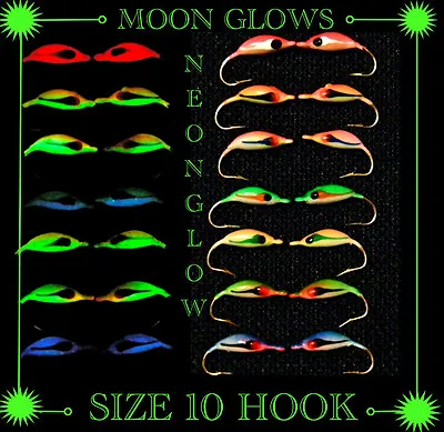 14*moon Glow*ice Fishing Jigs* Size #10 Hook*hand Made • $12.49