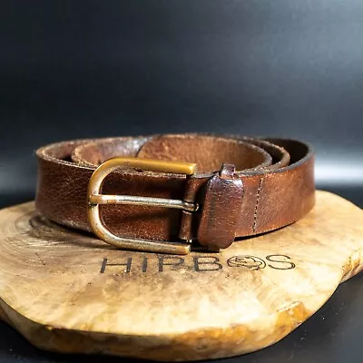 Levis Mens Belt Vintage Leather Belt Jeans Leather Belt Brown Size 38 • £28