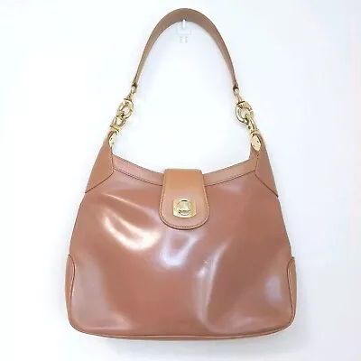 Vintage Celine Triomphe Shoulder Bag Leahter Brown USED Made In Italy • $239