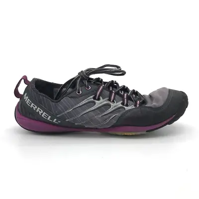 Merrell Barefoot Womens Lithe Glove Trail Running Shoes Gray J68782 Lace Up 9 • $25.99