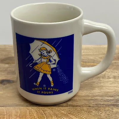 Vintage Morton Salt Coffee Mug 1956 Advertising Design When It Rains It Pours • $8