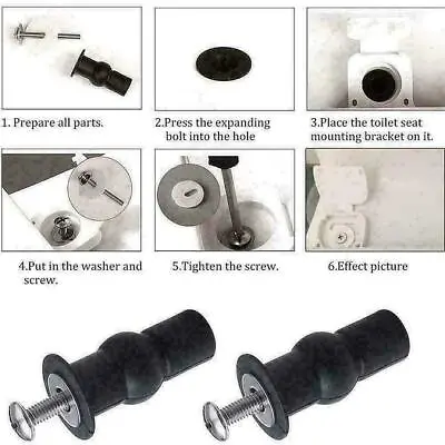 2pcs Toilet Seat Hinges Blind Hole Fixings Expanding TZC8A Q3TZ S1Z8 N9V6 V6R2 • $5.03