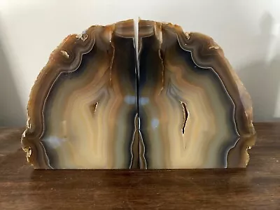 £47 • Buy Large Natural Agate Bookend Pair 3.5kg UK Seller FREE P&P