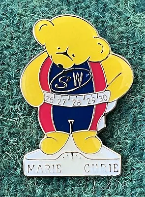 Collectable Pin Badge - Marie Curie - Teddy Bear On Scales - Slimming World • £2.49