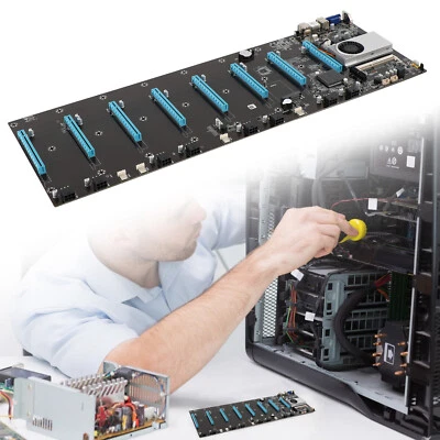 $79.99 • Buy BTC-S37 Miner Motherboard 8 GPU 8 PCIE X16 Graphics Card W/ Cpu DDR3 VGA HDMI US