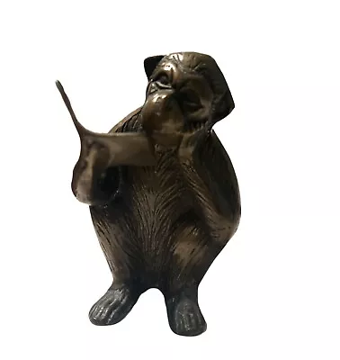 VTG Monkey Reading Book Brass Figurine Decor 5” Heavy • $19.95