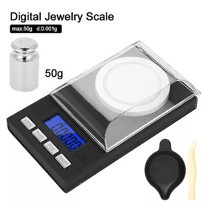 50g/0.001g Digital Milligram High Precision Mini Electronic Jewelry Scale Pocket • $20.56