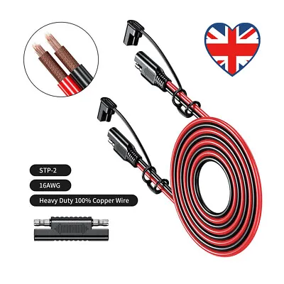 Battery Charging Cable SAE To SAE 12V-36V 16AWG Quick Disconnect Extension Cable • £6.79