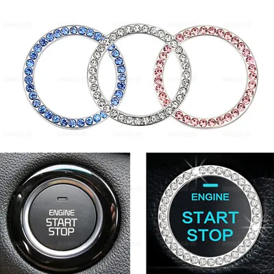 Auto Car Accessories Decorative Button Start Stop Switch Diamond Ring Bling • $2.78