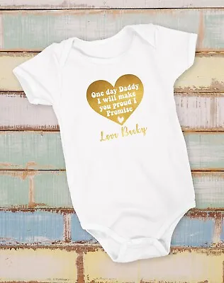 £8.10 • Buy Personalised Baby Vest Unisex Metallic Clothes Grow Bodysuit Heart Promise Gift