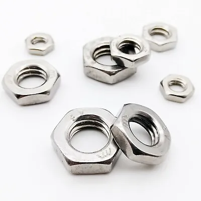 M2 M2.5 M3 M4 M5 M6 M8 M10M12M14M16 304 Stainless Steel Hex Hexagon Jam Thin Nut • $2.69