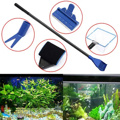 £6.79 • Buy 5 In 1 Aquarium Cleaning Kit Glass Brush Scraper Fishnet Fish Tank Cleaner Tool