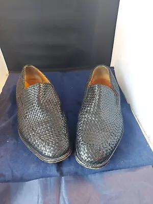 Stemar Black Woven Leather Shoes Loafers Men's See Description For Size • £55