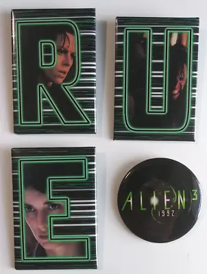 Lot Of 4 - Alien 3 Alien Resurrection Metal Button Promo Pin. 1992 1997. • $8