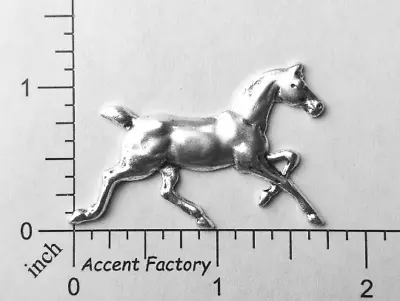 40204        Matte Silver Oxidized Large Running Horse Jewelry Finding • £2.29