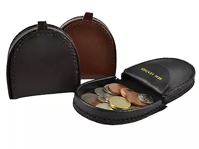 Mens Small Handy Leather Coin Tray/Purse Wallet In 3 Colours Change Holder • £5.99