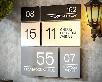 Modern House Number Plaques Composite Personalised Signs Door Plaque Numbers • £10.49