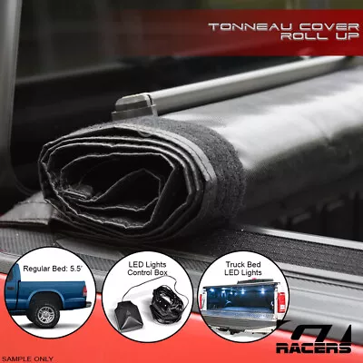 For 2000-2004 Dakota 5.5' Bed Lo Pro Roll Up Lock Tonneau Cover W/Velcro V2+LED • $206