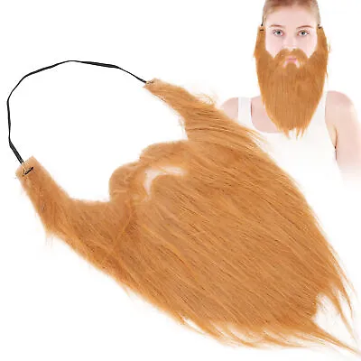 (Brown)Stimulated Fake Beard Funny False Moustache Whiskers Facial Hair LVE • £7.70