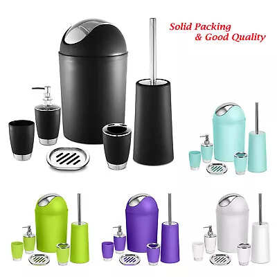 Bathroom Accessories Set 6 Pieces Bath Ensemble Soap Dispenser / Cup / Soap Dish • $31.12