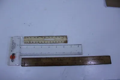 Lot Of 3 Vintage Rulers One Lucite T-Ruler Advertising The Louis Allis Co • $21.80