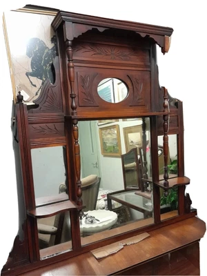 £165 • Buy Victorian Edwardian Antique Overmantle Mirror Collection Ramsgate Kent 