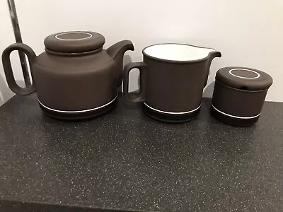 Vintage Hornsea Pottery' Contrast' 1977 Teapot Large Jug & Sugar Bowl With Lid • £39.99