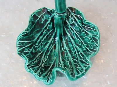 Vintage Green Cabbage Leaf Majolica Soup Tureen Ladle Spoon Hard To Find 8   • $54