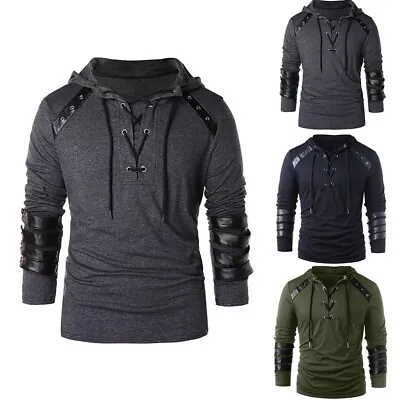 Retro Medieval Hoodie Court Style Fashion Sweatshirts Vintage Tops Black • $57.50