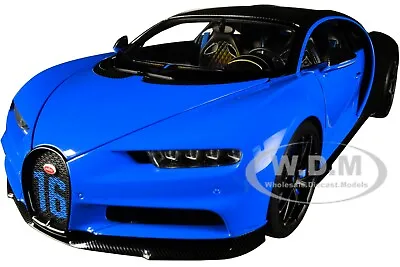 2019 Bugatti Chiron Sport French Racing Blue & Carbon 1/18 Model Autoart 70997 • $259.99