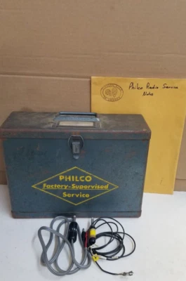 $20 • Buy Vintage Philco Metal TV/Radio Repairman's Vacuum Tube Service Box/Toolbox