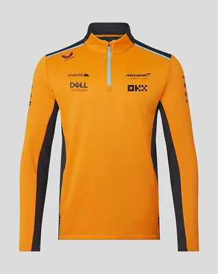 McLaren F1 2023 Official Team 1/4 Zip Top Midlayer Papaya Orange Free UK Ship • £44.44