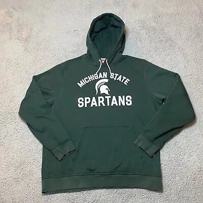 Vintage Nike Michigan State Spartans Hoodie Sweatshirt Mens Sz XL Green White • $27.95