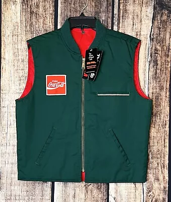 Vtg 90’s Riverside Thinsulate Men's Coca Cola Work Vest Green Size 40 Medium USA • $26