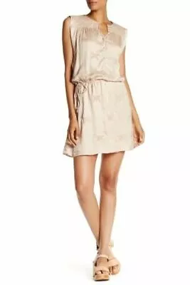 Zadig & Voltaire Rafi Brod Dress Embroidered Sleeveless Button Cream New Small S • $24.37