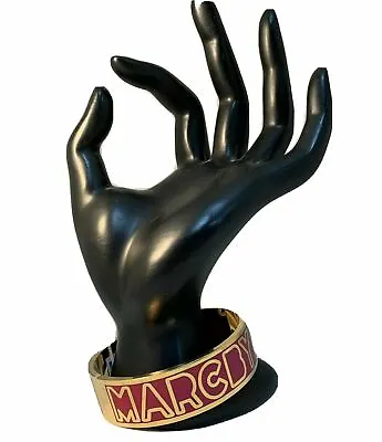 Bracelet Marc By Marc Jacobs Logo Bangle Enameled NWT Magenta Gold Tone Hinged • $33.99