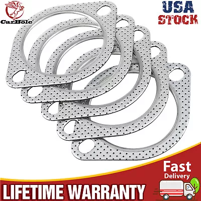 3  High Temp Catback Exhaust Down Pipe Manifold Collector  Gasket 2 Bolt NEW • $9.99