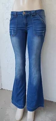 VTG 90s Y2k Mudd Flare Lowrise Jeans Bell Bottoms SOFT Lightweight  Denim SZ 5 • $39.95